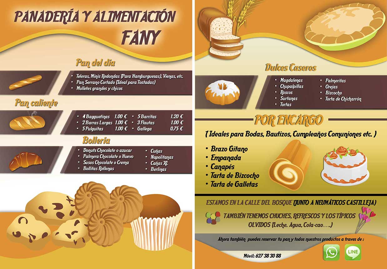 Díptico A6 Panadería